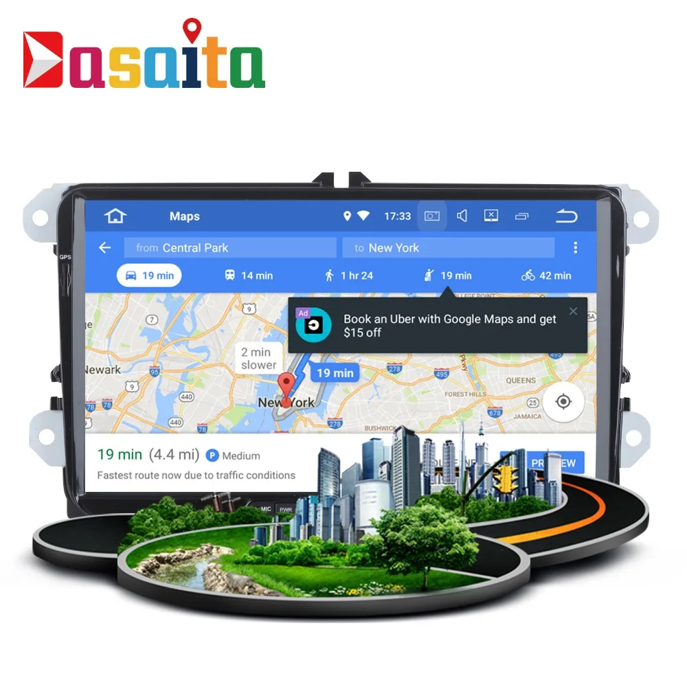 Excellent car 2 din Android stereo Head Unit for PASSAT Golf GTI polo tiguan Permanent radio navi GPS RDS 4Gb+32Gb Android 8.0 PX5 8-Core 1