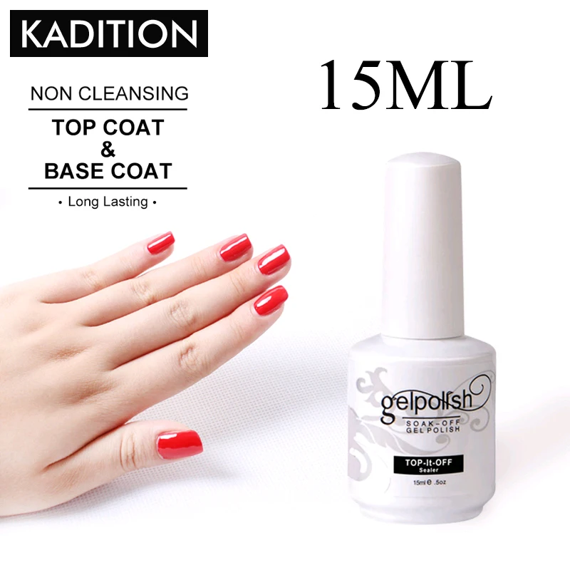 

KADITION Basecoat and Topcoat Color Gel Nail Polish Clear Transparent Color Vernis Top Gel Varnish UV Glitter Primer Nail Art