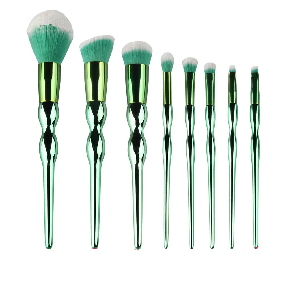 

8pcs Makeup Brushes Set gold spiral handle Cosmetic Foundation Eyshadow Blusher Powder Blending Smooth Brush beauty tools Kits