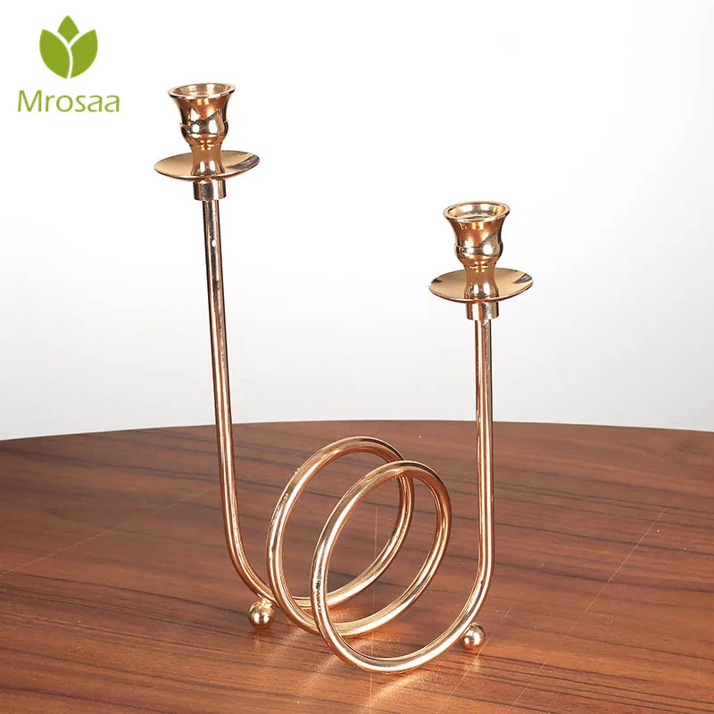Mrosaa Metal Circle Candle Holders Wedding Candle Stand Candlestick