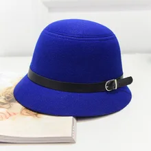 Женская шляпа с бантом, шерстяная круглая шляпа из фетра, винтажное регулируемое ведро, фетра, YS-BUY