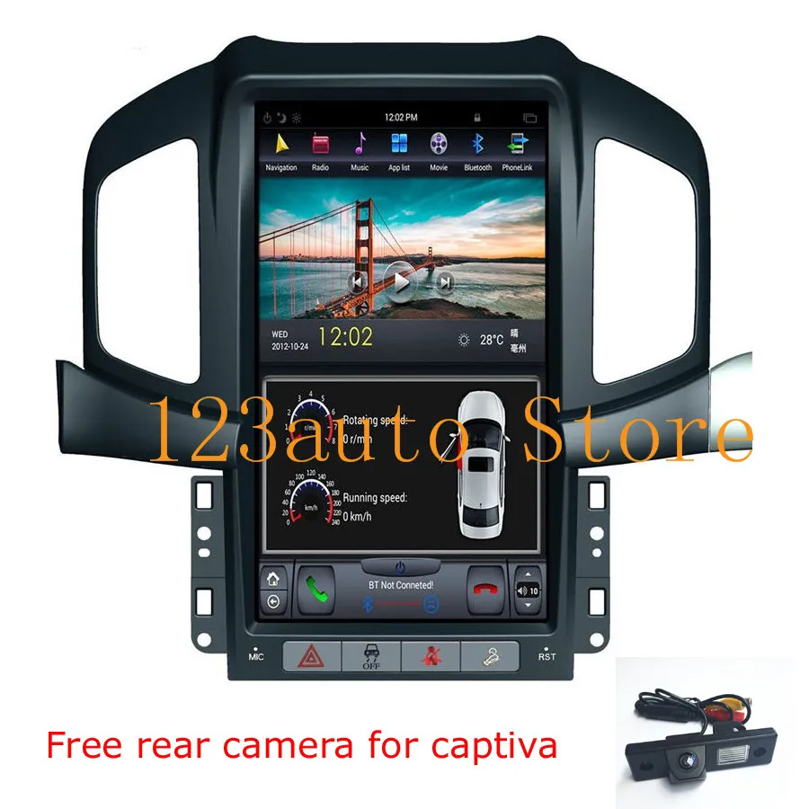 

13.6'' Vertical screen screen Tesla Style Android 8.1 auto Car DVD GPS Player for Chevrolet Captiva 2013 2014 2015 2016 2017 PX6