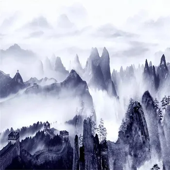 

Wanli Great Wall artistic background ink wall professional production mural wholesale wallpaper custom poster photo wall