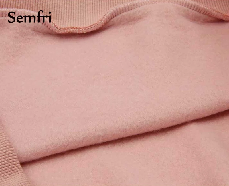Semfri Модные женские розовый и серый свитер с капюшоном 2019 для женщин демисезонный спортивный костюм на завязках Сгущает Harajuku