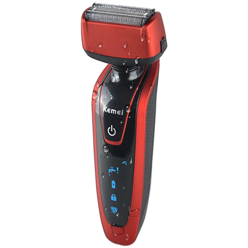 

Kemei Waterprrof Electric Shaver For Men Beard Trimmer 3 Blade Heads Reciprocating Washable Male Shaver KM-5887