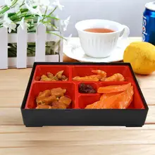 Baispo ABS нормальная температура жесткий 5 коробка с отделениями для завтрака разделяемый контейнер для еды суши Ресторан бизнес пакет Bento Box