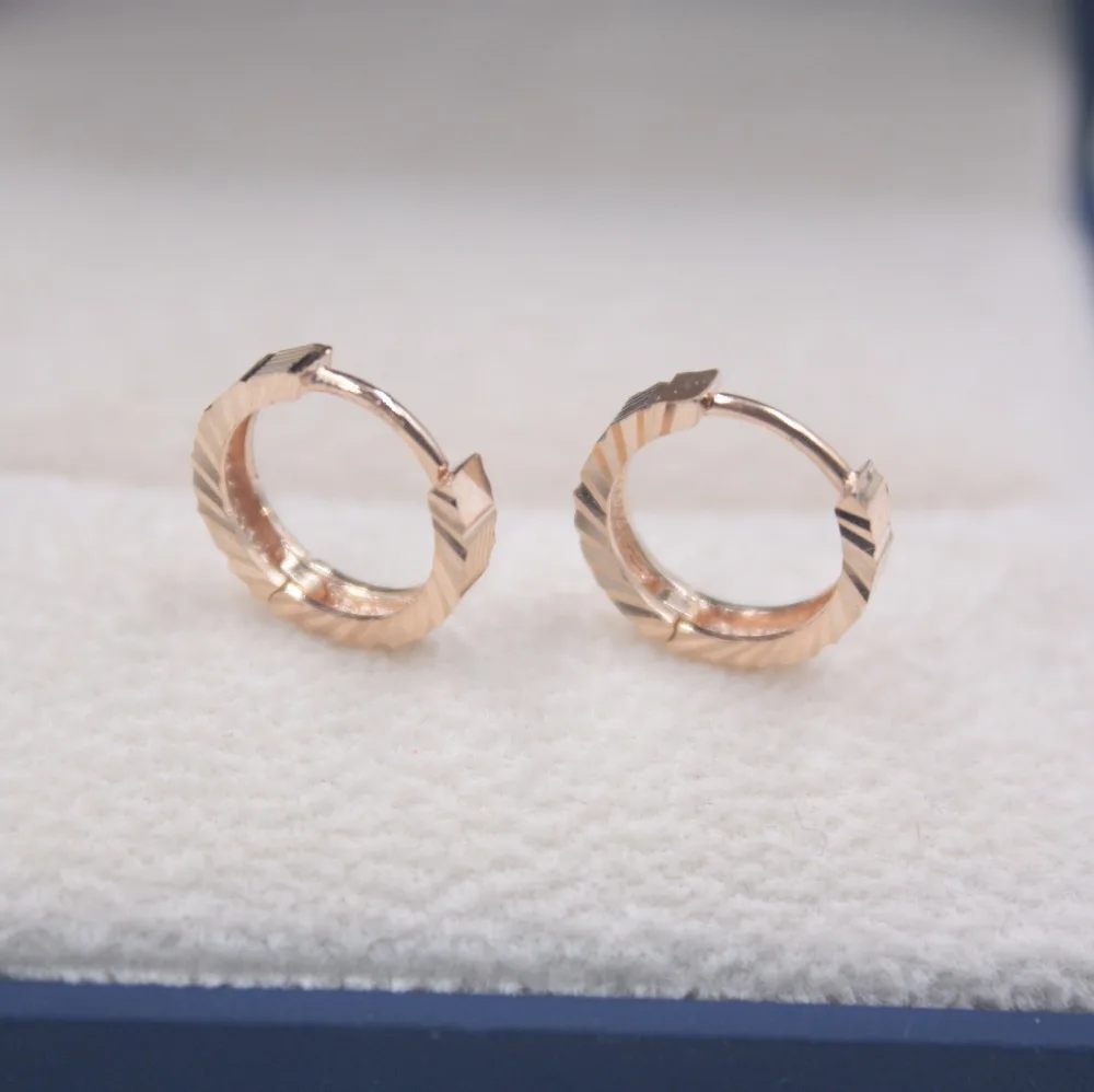 

Solid 18K Rose Gold Hoop Earrings Set Hoop Earrings AU750 Women's Gift Cute Earrings 1.6-1.9g Everyday Jewelry Mother Best Gift