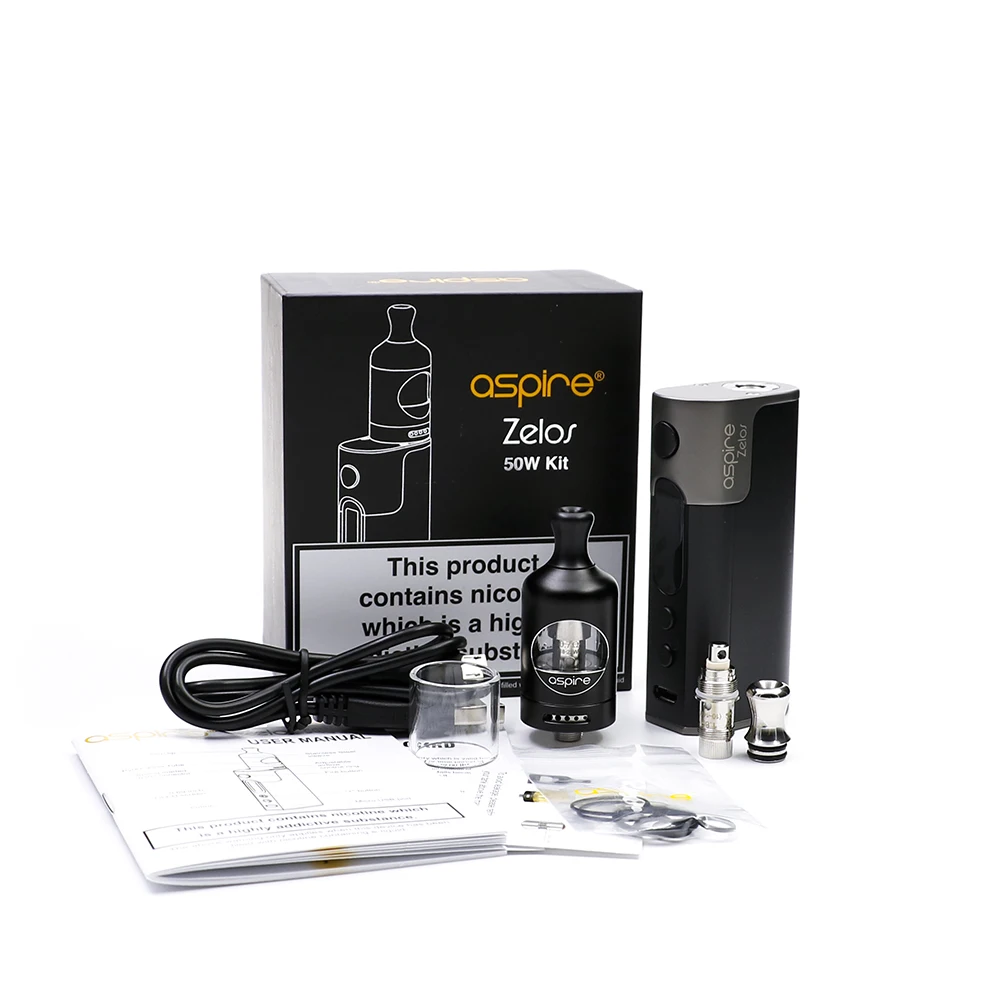 Оригинальный Aspire Zelos 50 Вт комплект с баком Nautilus 2 и zelos мод 22 мм Диаметр рот для