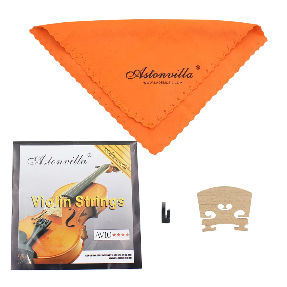 Violin Replace Tool 4 in 1 Set of Strings/Rubber Mute/Maple 4/4 Bridge