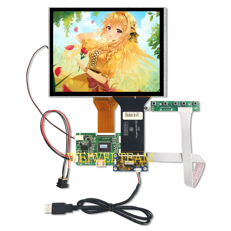 

LCD HDMI Controller Board 8 Inch 800×600 TFT LCD Panel Capacitive Touch Screen Digitizer Glass TTL 50 Pin AT080TN52 V1 Display