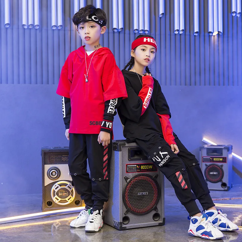 Cheap Stage Competition Korean Style Jazz Hiphop Dance Costume Hip Hop Clothes Children Pop Street Dance Wear Suit for Kids Boys Girls
