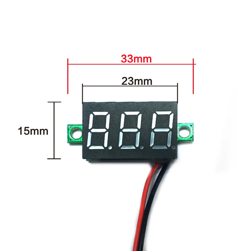 

0.36inch LED Digital DC Volmeter DC2.5-30V Digital Gauge Voltmeter Voltage Meters Home Use Tool Voltage Measuring 2 Lines 3color