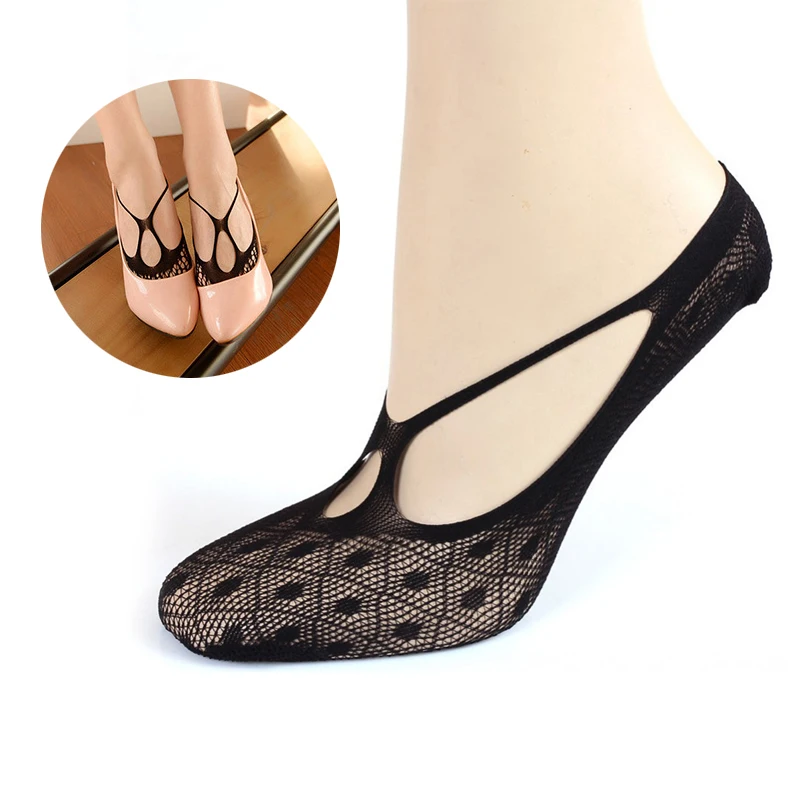 

Women Ultra-thin Fishnet Mesh Elastic Short Socks Shallow Mouth Stealth Socks 8C1107