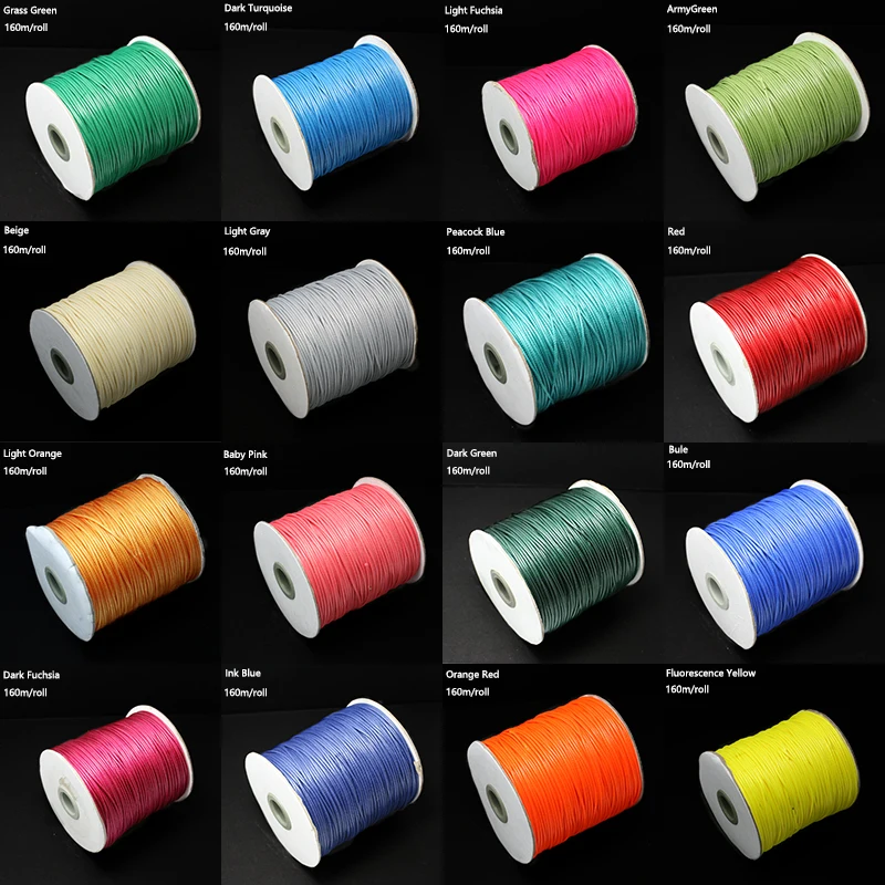 

160m/lot 1.5mm Wax Cord U-pick Cord Fit For Jewelry Making Bracelet Necklace Cord Findings