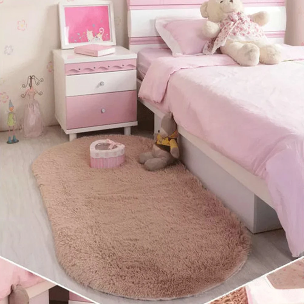 Light Brown 40*60 см плюшевый коврик Волшебный нескользящий коврик спальня Овальный коврик пол напольный коврик дверной коврик Прямая - Цвет: Light Brown
