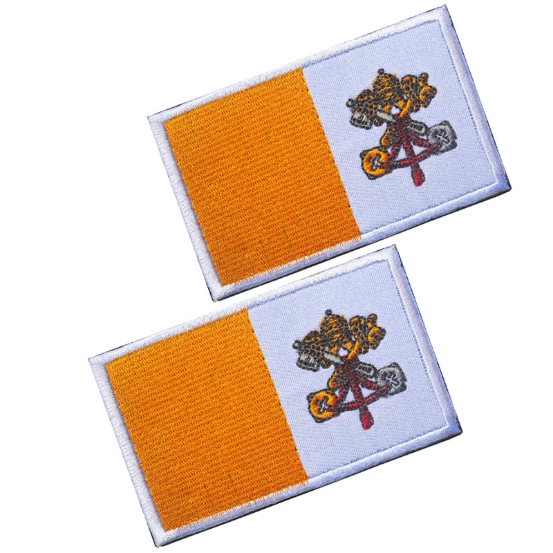 

Embroidered Vatican flag patches cloth hook back tactical patches military morale Armband for jacket backpack