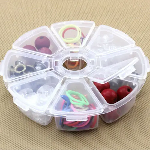 

8 Compartment Storage Box Practical Adjustable Plastic Case for Bead Rings Jewelry Display Organizer Case Bead Craft