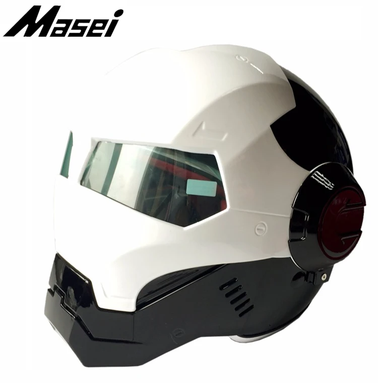 

Masei 610 ironman motorcycle helmet Vintage Open Face motor bike helmet Black White Color