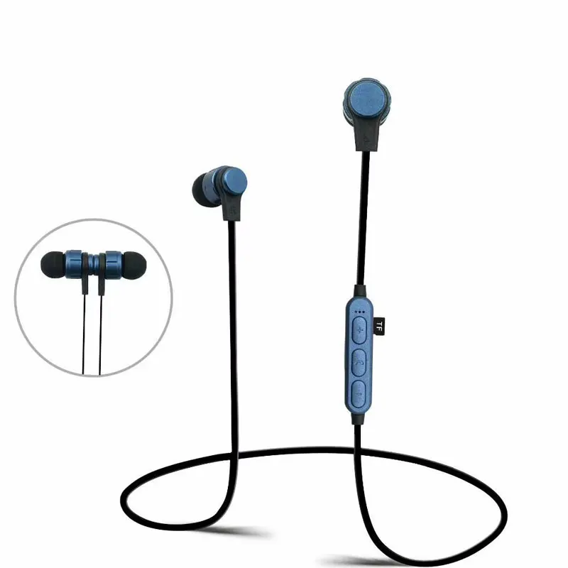 Новая беспроводная bluetooth-гарнитура для активного шумоподавления, свободные от рук, спортивные наушники, гарнитура с поддержкой TF карты для телефона xiaomi - Цвет: blue