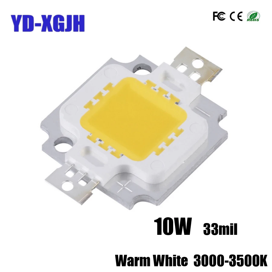 

LED High Power Integrated Lamp Bead 10W Warm White Light 3000-3500K 33mil Flood Light Bulb Spot Light