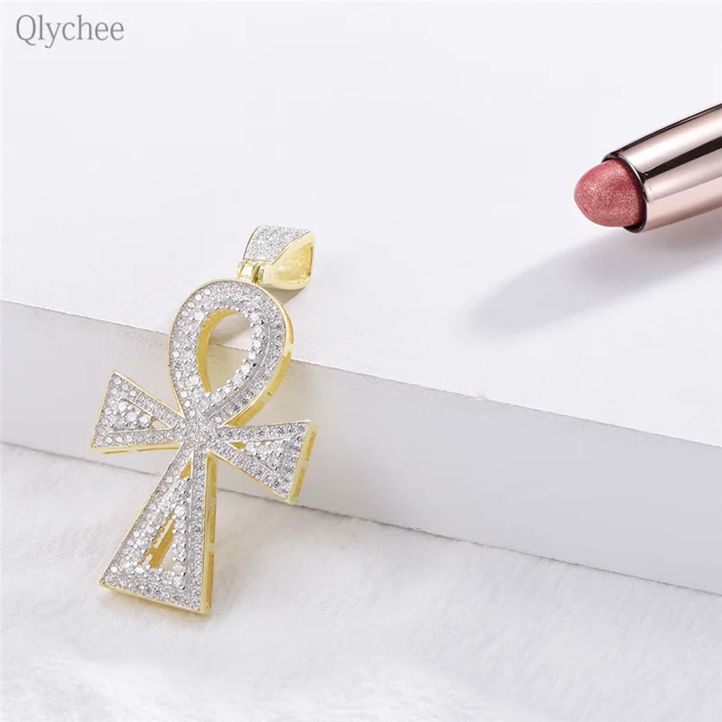 Qlychee Мода 925 Серебро Египет жизни Подвески Женский слайд крест модные женские