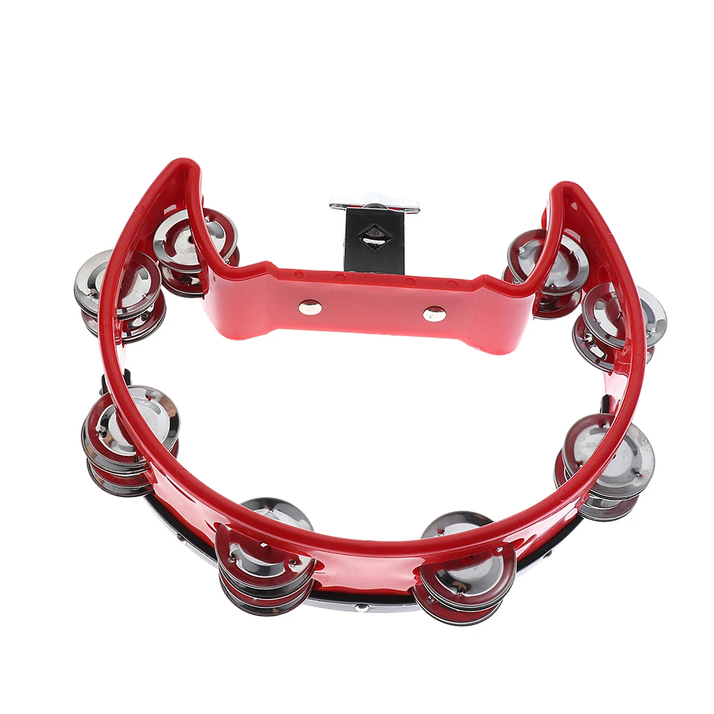 Tambourine Rattle Percussion with Clip Holder for Stage Performance Accompaniment