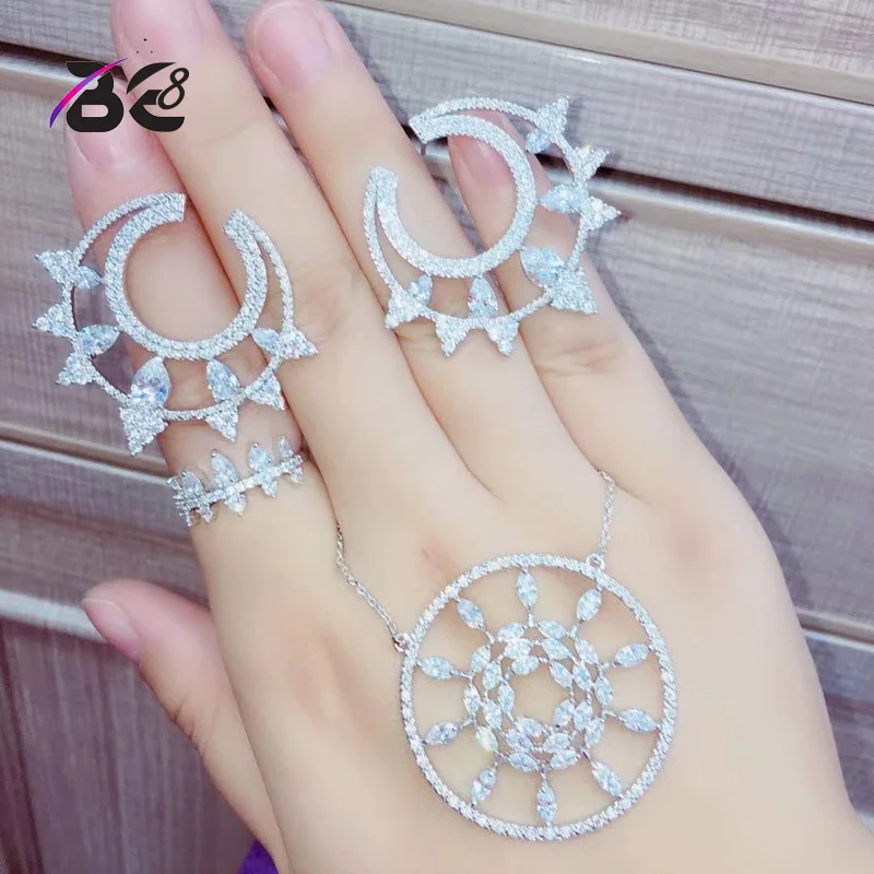 Be 8 модные новые высококачественные свадебные комплекты ювелирных изделий, AAA CZ геометрический дизайн свадебные серьги ожерелье Африкански... Be 8 модные новые высококачественные свадебные комплекты ювелирных изделий, AAA CZ геометрический дизайн свадебные серьги ожерелье Африкански...