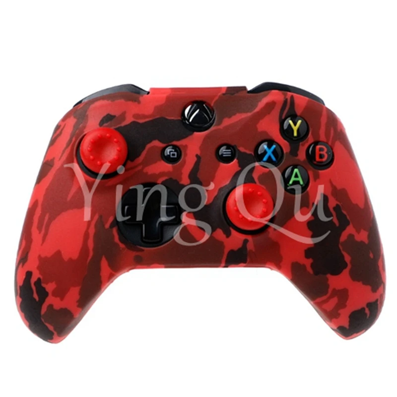 Camouflage Silicone Gamepad Cover + 2 Joystick Caps For XBox One X S Controllers (5)