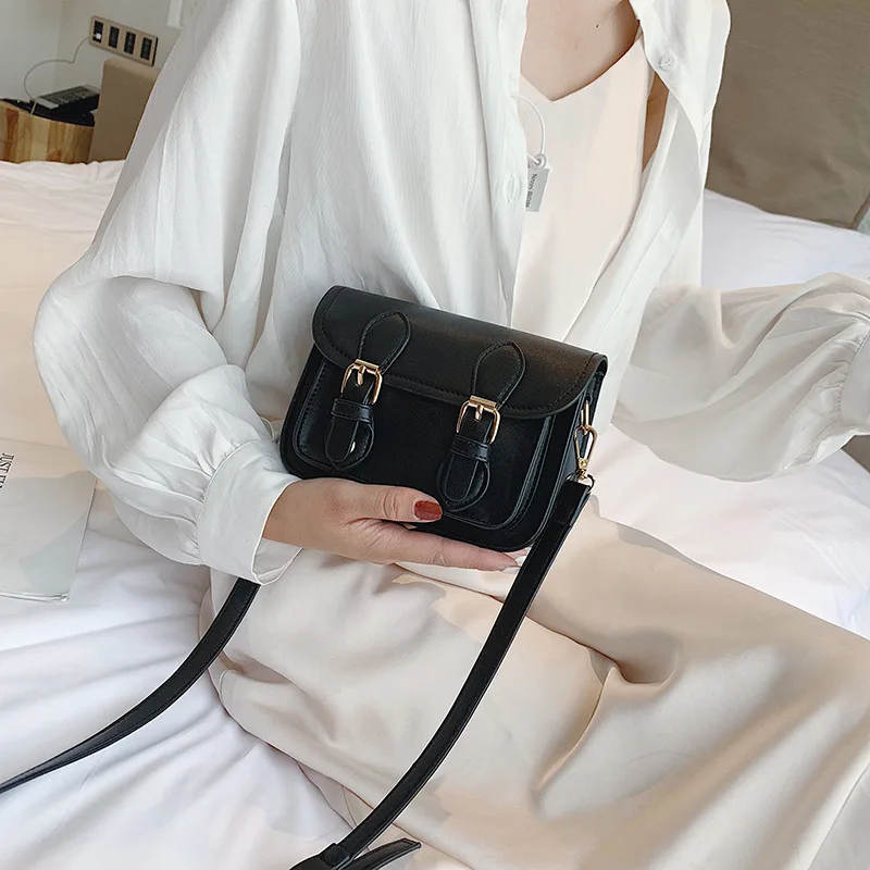

Women Causal Hasp Flap Bags High Quality Leather Women Shoulder Bag Solid Color Flip Tote Crossbody Bag Ladies Phone Bags Purse