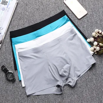 

2019 New Summer Sexy Boxer Men Underwear Mens Under Wear Modal Boxers Breathable Solid Ice Wire No Trace Boxer Shorts Underpants