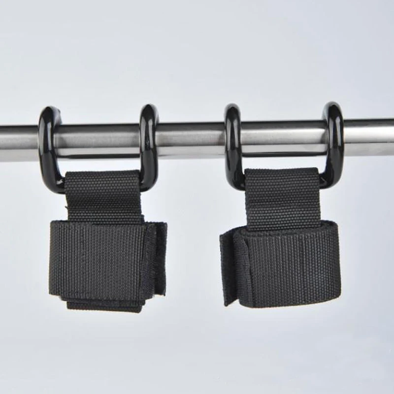 Adjustable Strong Steel Hook Grips Straps Weight Lifting Strength