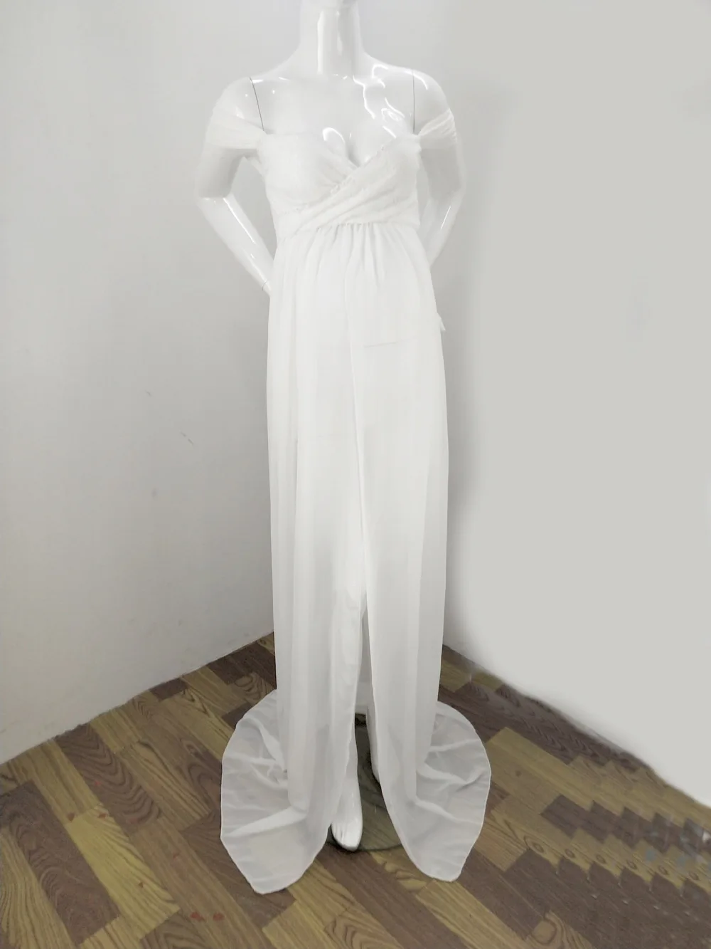 Платье для беременных с открытыми плечами для фотосъемки; сексуальное платье для беременных с разрезом спереди; платье макси для беременных; реквизит для фотосессии