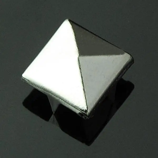 100 шт./лот Серебро 10 мм Пирамида квадрат Шпильки Пятна панк-шипы для джинсовая рубашка браслет ES1139