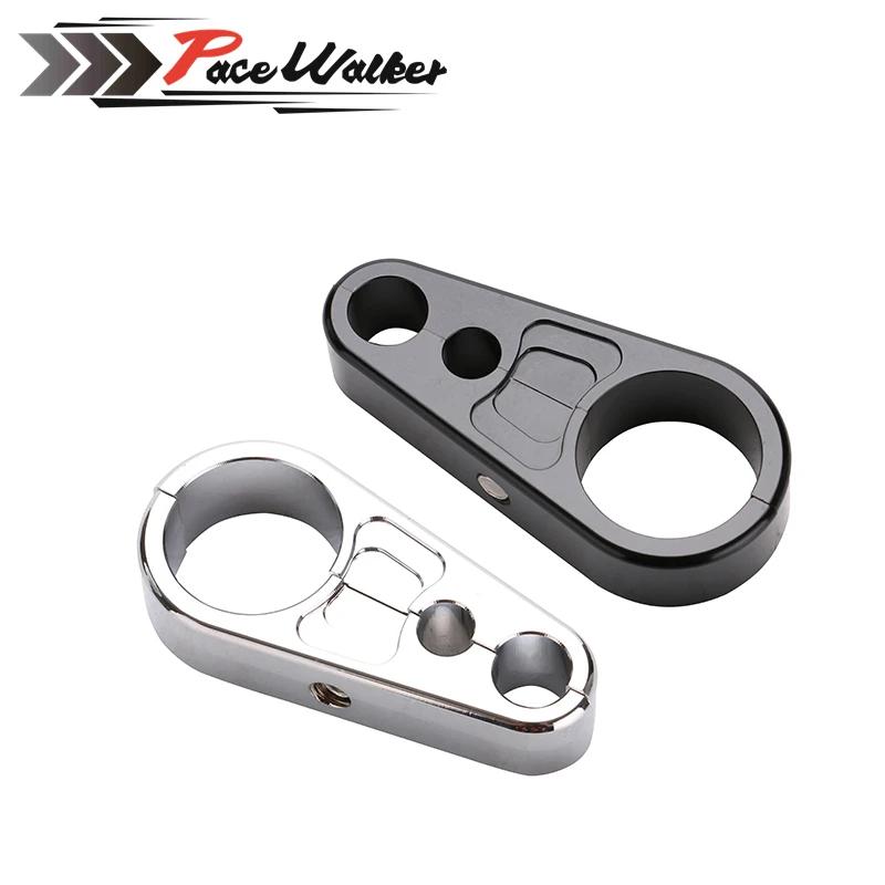 FREE SHIPPING Black Silver Motorcycle Throttle Brake Clutch Cable Wire Clamp Clip Holder for