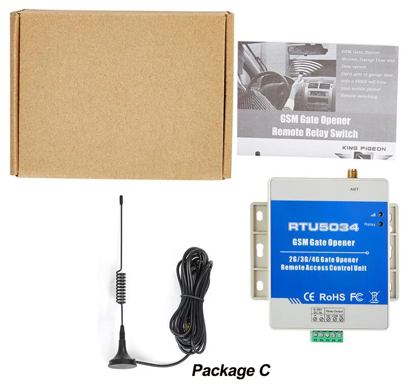 long antenna package GSM Открыватель ворот реле дистанционного управления доступом Лер автоматическая раздвижная дверь управление двигателем по бесплатному вызову phoen RTU5034 - Цвет: long antenna package