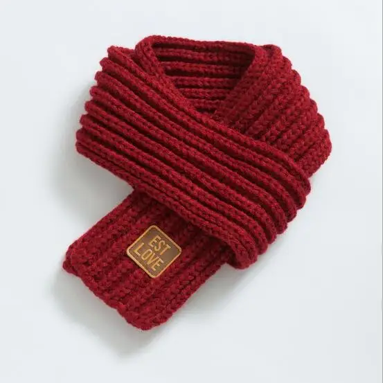 Лидер продаж года; модная красивая осенне-зимняя однотонная шарф для маленьких мальчиков и девочек; теплые трикотажные шарфы; 1 предмет; женский шарф - Цвет: Фуксия