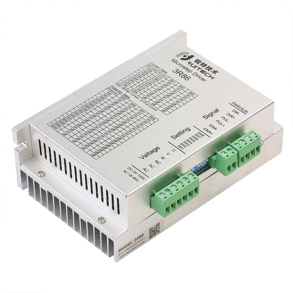 3 фазный драйвер шагового двигателя Rtelligent Nema 34 18 80VAC 24 100VDC контроллер драйвера для