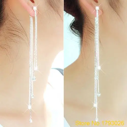 

Rhinestone Alloy Super Long Tassels Drop Women's Cocktail Party Linear Earrings 4TNF