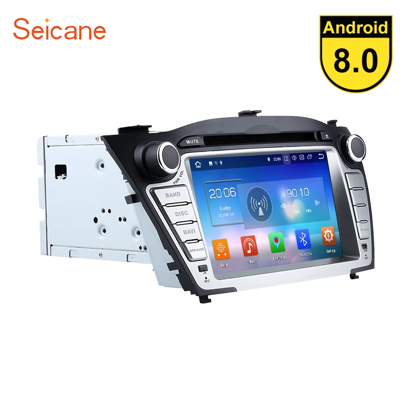 

Seicane Android 8.0 Car Radio GPS Navi Stereo DVD player for 2009-2015 Hyundai IX35/TUCSON Support Steering Wheel Control DVR