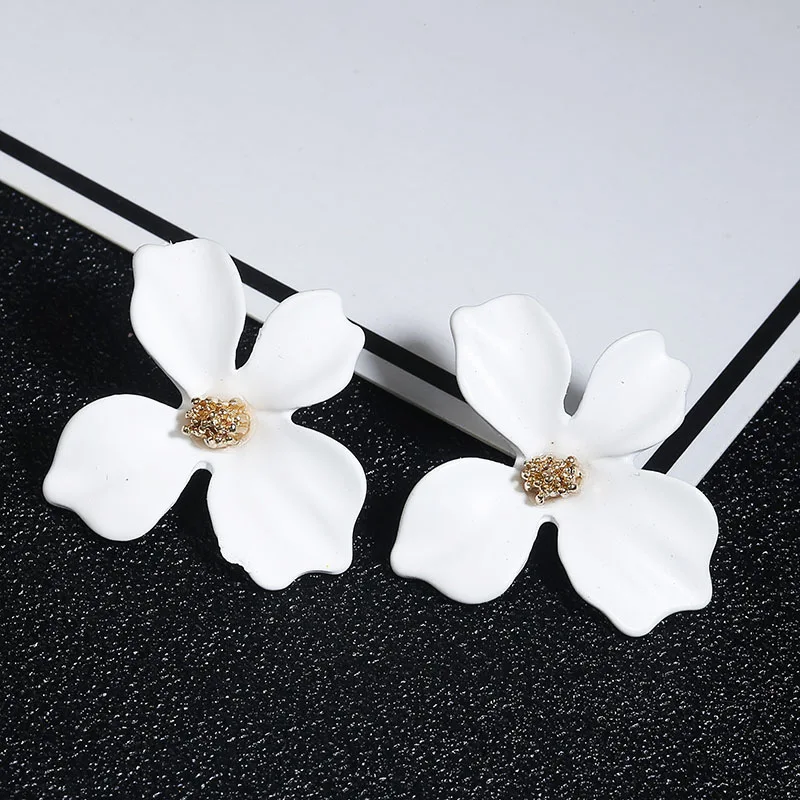 Простые Длинные Серьги Геометрические дикие корейские модные украшения хипстера оптом - Окраска металла: white