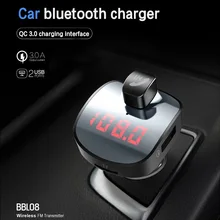 Автомобильный аудио MP3 плеер с 3.1A Quick Charge двойной зарядное устройство usb автомобильный набор, свободные руки, FM передатчик Aux модулятор Bluetooth громкой связи