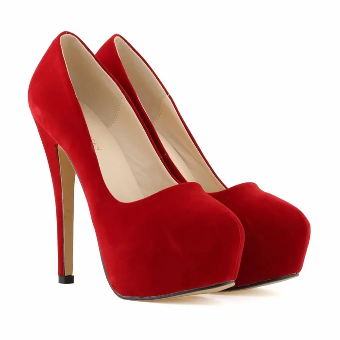 

Thin heels 14CM slip-on round toe women pumps Party/Wedding Platform Pumps Sexy ladies stiletto shoes women's single shoes