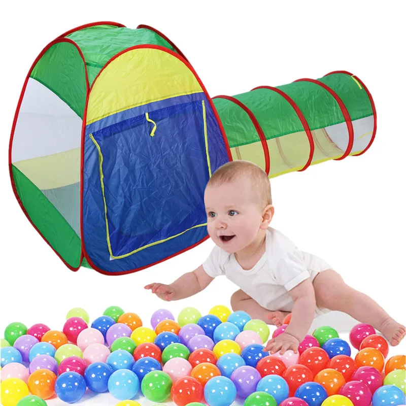 

Baby Playing House Storage Tent Toy Cubby-Tube-Teepee 3pcs -up Play Tent Children Tunnel Kids Outdoor Adventure House Toy