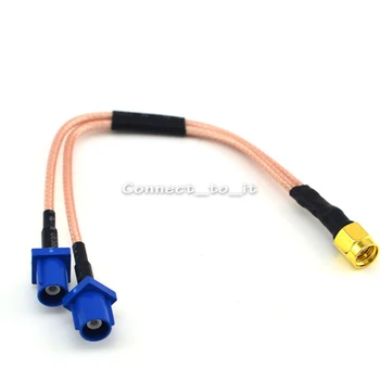 

Fakra C Plug 2 in 1 Dual Fakra C Plug to SMA Plug Connector Extension Cable RG316 15 cm 6"