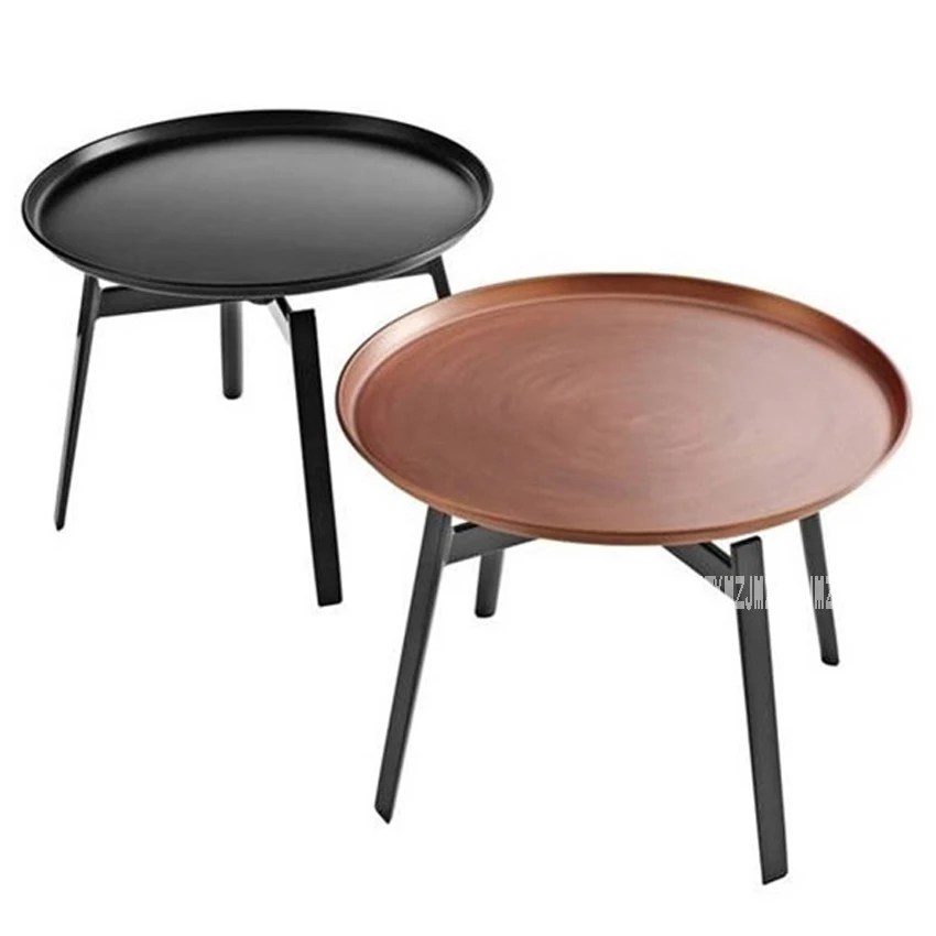 

Modern European Style Round Tea Tray Table Iron Stoving Varnish Living Room Bedroom Corner Sofa Side Simple Round Coffee Table