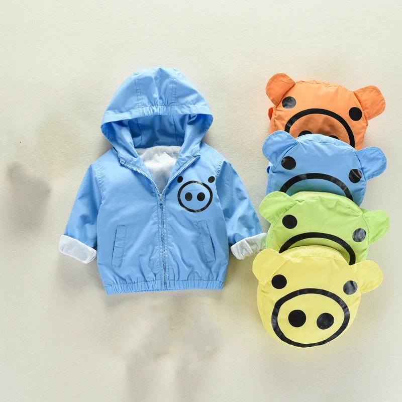 

Spring Autumn Cotton Boys Jackets Cartoon print outerwear Creative Hooded thin Jacket for girls Soft and Comfortable tops 2-7y
