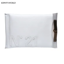 Большие кожаные женские сумки черный, белый цвет дамы ежедневные клатчи Женская ПУ сумка письма конверт мешок небольшой Сумочка для вечеринок