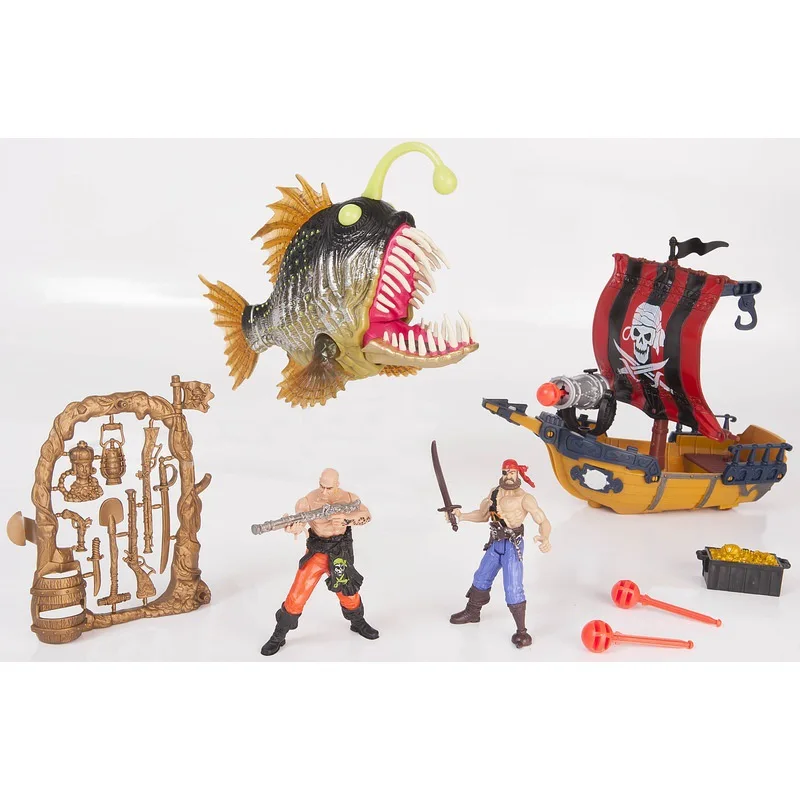 

1:18 Chap Mei Pirates Boat Toy Lanter Fish The Caribbean Pirate Figure Ship Action Figures Gift Toy Kids Toys For Children