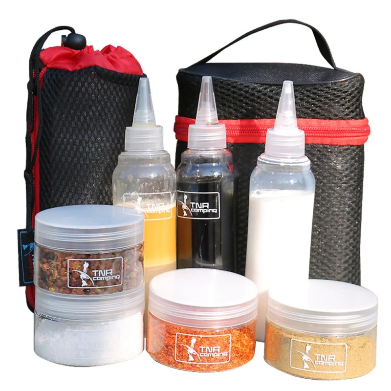 

Outdoor Tableware Plastic Spice Jar Camping Bottles Set Condiment For BBQ Sause Container With Organize Carry Storage Bag