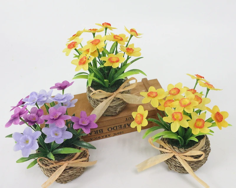 JAROWN Simulation Daffodil Set Artificial Narcissus Flower Silk Flower Plants Wedding Flores Home Decoration (5)